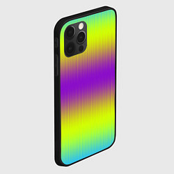 Чехол для iPhone 12 Pro Неоновые салатовые и фиолетовые полосы, цвет: 3D-черный — фото 2