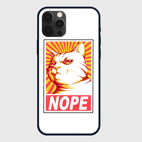 Чехол iPhone 12 Pro Nope - cat / 3D-Черный – фото 1