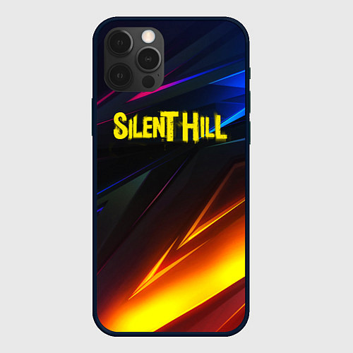 Чехол iPhone 12 Pro Silent hill stripes neon / 3D-Черный – фото 1