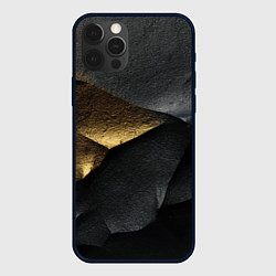 Чехол для iPhone 12 Pro Черная текстура с золотистым напылением, цвет: 3D-черный