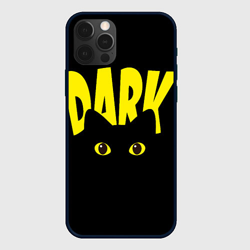 Чехол iPhone 12 Pro Dark cat eyes - черный кот / 3D-Черный – фото 1