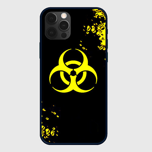 Чехол iPhone 12 Pro Знак биологической опасности краски / 3D-Черный – фото 1