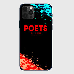 Чехол для iPhone 12 Pro Poets of the fall краски брызги, цвет: 3D-черный