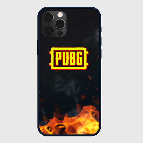 Чехол iPhone 12 Pro Pubg fire abstraction / 3D-Черный – фото 1