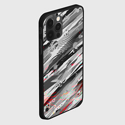 Чехол для iPhone 12 Pro Серые узоры, цвет: 3D-черный — фото 2