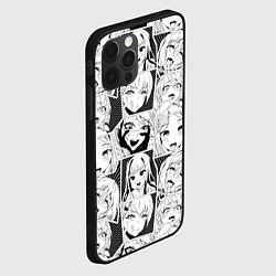 Чехол для iPhone 12 Pro Ahegao узор, цвет: 3D-черный — фото 2