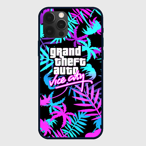 Чехол iPhone 12 Pro GTA vice city steel / 3D-Черный – фото 1