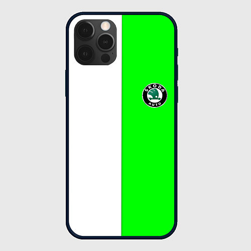 Чехол iPhone 12 Pro Skoda спорт / 3D-Черный – фото 1