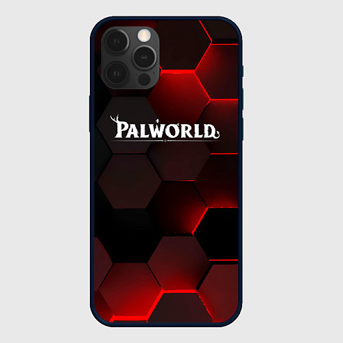 Чехол iPhone 12 Pro Palworld красные плиты / 3D-Черный – фото 1