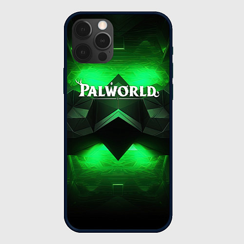 Чехол iPhone 12 Pro Palworld logo green dark / 3D-Черный – фото 1