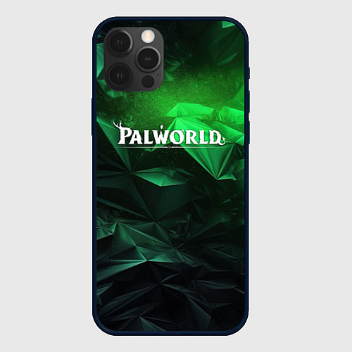 Чехол iPhone 12 Pro Palworld logo green abstract / 3D-Черный – фото 1