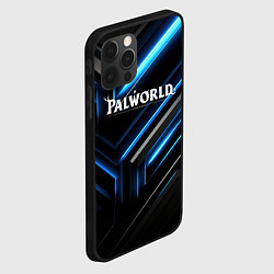 Чехол для iPhone 12 Pro Palworld logo black blue neon abstract, цвет: 3D-черный — фото 2