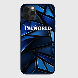 Чехол для iPhone 12 Pro Palworld логотип синий абстрактный фон, цвет: 3D-черный