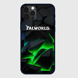 Чехол для iPhone 12 Pro Palworld объемные зеленые камни, цвет: 3D-черный