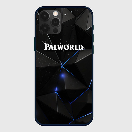 Чехол iPhone 12 Pro Palworld лого на черном стильном фоне / 3D-Черный – фото 1
