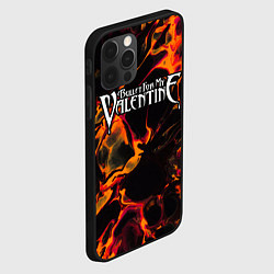 Чехол для iPhone 12 Pro Bullet For My Valentine red lava, цвет: 3D-черный — фото 2