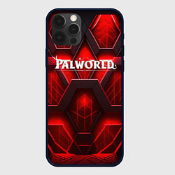 Чехол для iPhone 12 Pro Palworld логотип красная объемная абстракция, цвет: 3D-черный