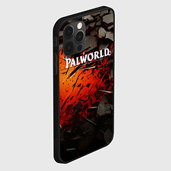 Чехол для iPhone 12 Pro Palworld логотип черные плиты в разломе, цвет: 3D-черный — фото 2