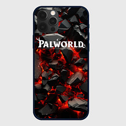 Чехол для iPhone 12 Pro Palworld логотип взрыв объемных камней, цвет: 3D-черный