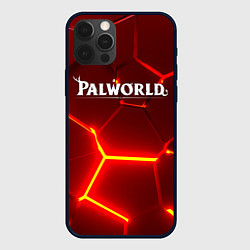 Чехол для iPhone 12 Pro Palworld логотип разлом красных плит, цвет: 3D-черный
