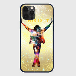 Чехол iPhone 12 Pro Michael Jackson THIS IS IT - с салютами на золотом