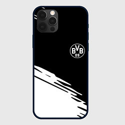 Чехол для iPhone 12 Pro Borussia текстура краски, цвет: 3D-черный