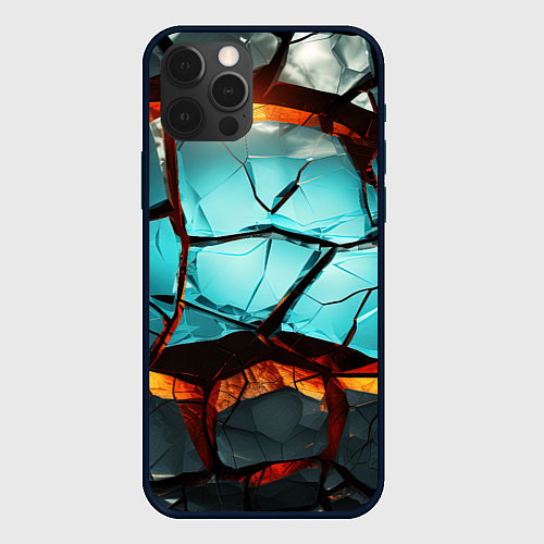 Чехол iPhone 12 Pro Абстрактные камни разломленные / 3D-Черный – фото 1