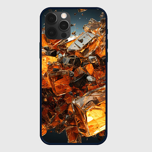 Чехол iPhone 12 Pro Янтарный взрыв / 3D-Черный – фото 1