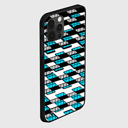 Чехол для iPhone 12 Pro Синие треугольники и квадраты на белом фоне, цвет: 3D-черный — фото 2