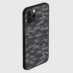 Чехол для iPhone 12 Pro Тёмный камуфляж из рыб, цвет: 3D-черный — фото 2