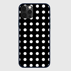 Чехол для iPhone 12 Pro Белый горошек, цвет: 3D-черный
