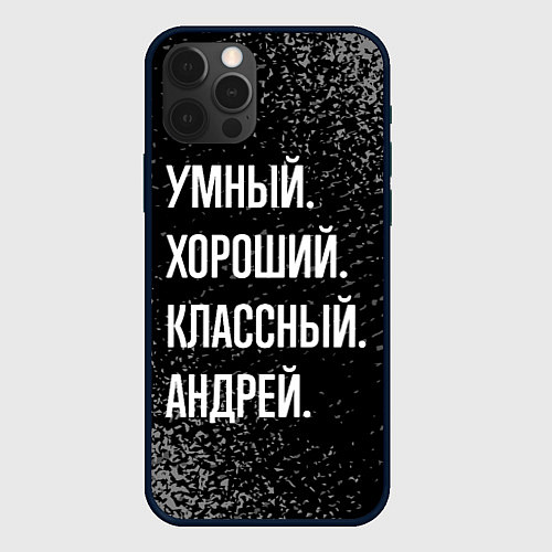 Чехол iPhone 12 Pro Умный хороший классный: Андрей / 3D-Черный – фото 1