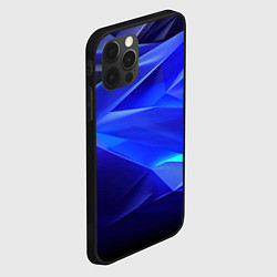 Чехол для iPhone 12 Pro Black and blue abstract background sport style, цвет: 3D-черный — фото 2