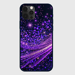 Чехол iPhone 12 Pro Фиолетовые сверкающие абстрактные волны