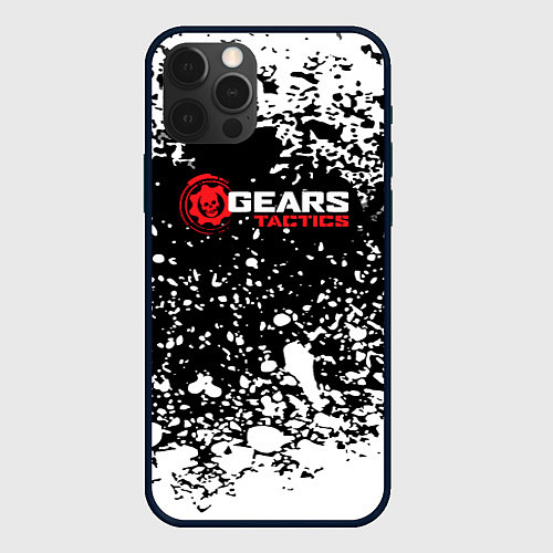 Чехол iPhone 12 Pro Gears of War белые брызги / 3D-Черный – фото 1