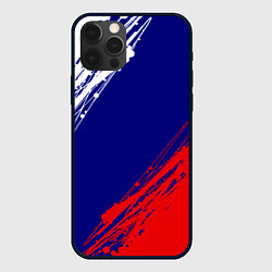 Чехол для iPhone 12 Pro Триколор Россия, цвет: 3D-черный