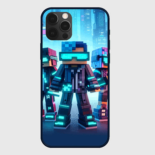 Чехол iPhone 12 Pro Minecraft - fantasy ai art / 3D-Черный – фото 1