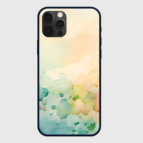 Чехол iPhone 12 Pro Светлая акварель / 3D-Черный – фото 1