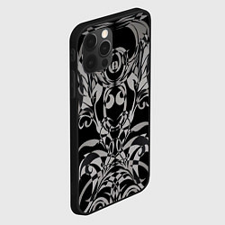 Чехол для iPhone 12 Pro Серые паттерны, цвет: 3D-черный — фото 2