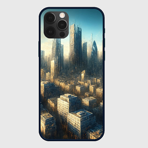 Чехол iPhone 12 Pro Разрушенный апокалиптический город / 3D-Черный – фото 1