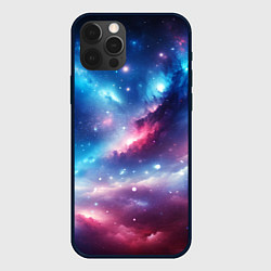 Чехол iPhone 12 Pro Розово-голубой космический пейзаж