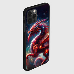 Чехол для iPhone 12 Pro Красный космический дракон, цвет: 3D-черный — фото 2