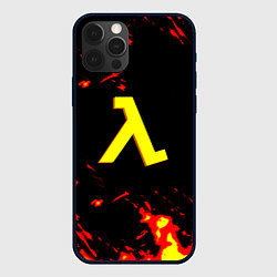 Чехол для iPhone 12 Pro Half life огненный стиль лава, цвет: 3D-черный