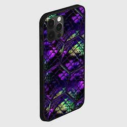 Чехол для iPhone 12 Pro Бабочки в фиолетовом креативном узоре, цвет: 3D-черный — фото 2