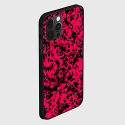 Чехол для iPhone 12 Pro Пятнистый яркий чёрно-розовый, цвет: 3D-черный — фото 2