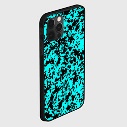 Чехол для iPhone 12 Pro Пятнистый яркий чёрно-голубой, цвет: 3D-черный — фото 2