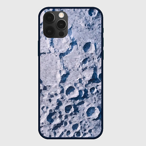 Чехол iPhone 12 Pro Кратеры на Луне - star dust / 3D-Черный – фото 1