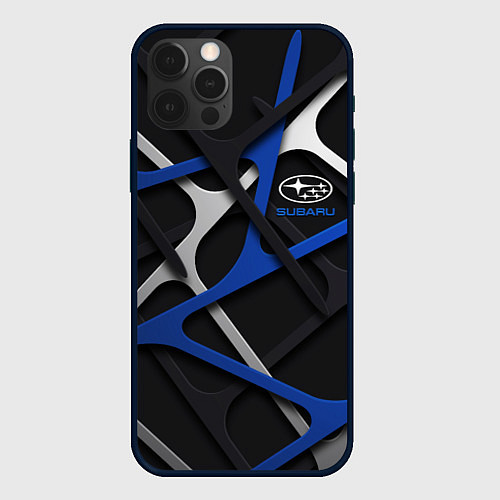 Чехол iPhone 12 Pro Subaru - 3D texture / 3D-Черный – фото 1