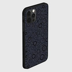 Чехол для iPhone 12 Pro Серо-фиолетовый паттерн пузырьки, цвет: 3D-черный — фото 2