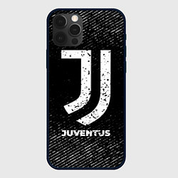 Чехол iPhone 12 Pro Juventus с потертостями на темном фоне